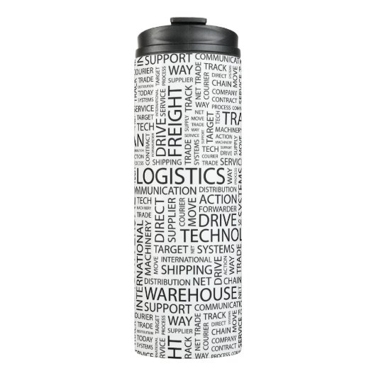 LOGISTIK kopieren mit Wörtern Thermosbecher (Vorderseite)