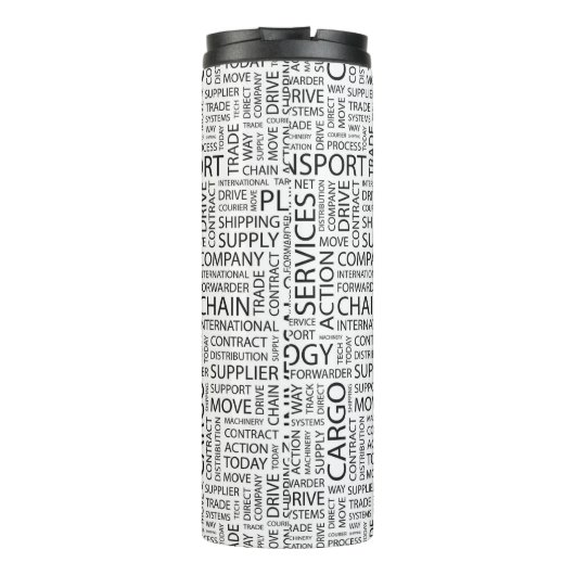 LOGISTIK kopieren mit Wörtern Thermosbecher (Rückseite)