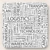 LOGISTIK kopieren mit Wörtern Untersetzer (Vorderseite)