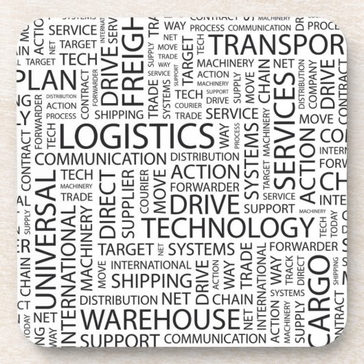 LOGISTIK kopieren mit Wörtern Untersetzer (Vorderseite)