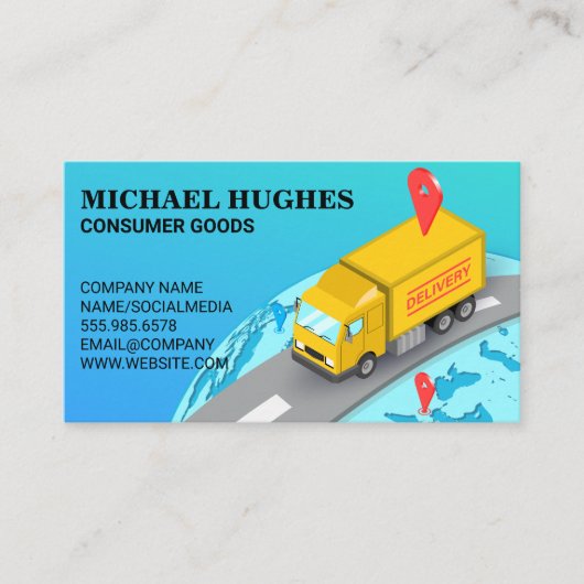 Logistik | Lieferwagen weltweit Visitenkarte (Vorderseite)