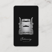 Logistik LKW Fahrer Elegantes Schwarzes Silber Visitenkarte (Vorderseite)