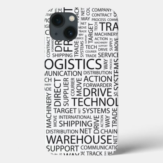 LOGISTIK Muster mit Wörtern Case-Mate iPhone Hülle (Rückseite)