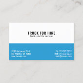 Logistik- und Beförderungswagen zum Mieten Visitenkarte (Rückseite)