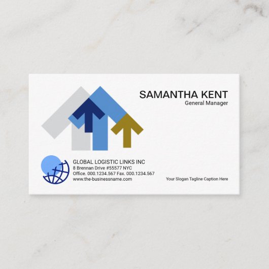 Logistikmanager für kreative Supply Chain Pfeile Visitenkarte (Vorderseite)