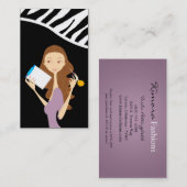 Logistikumfrage Fashion Vector Girl Business Card Visitenkarte (Vorne/Hinten)