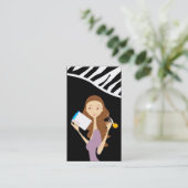 Logistikumfrage Fashion Vector Girl Business Card Visitenkarte (Stehend Vorderseite)