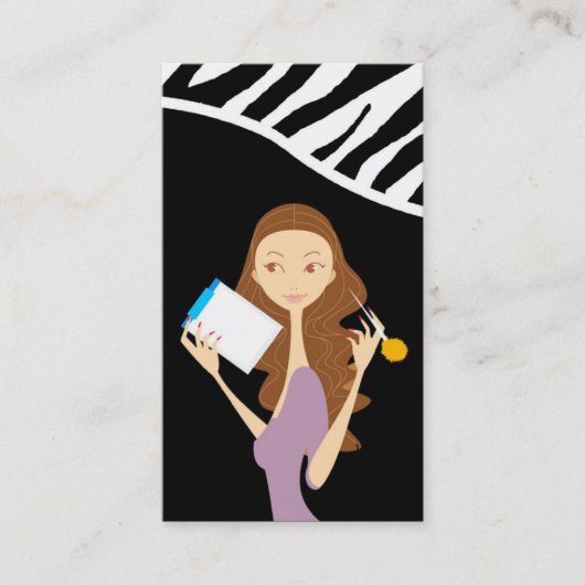 Logistikumfrage Fashion Vector Girl Business Card Visitenkarte (Vorderseite)