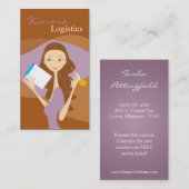 Logistikumfrage Fashion Vector Girl Business Card Visitenkarte (Vorne/Hinten)