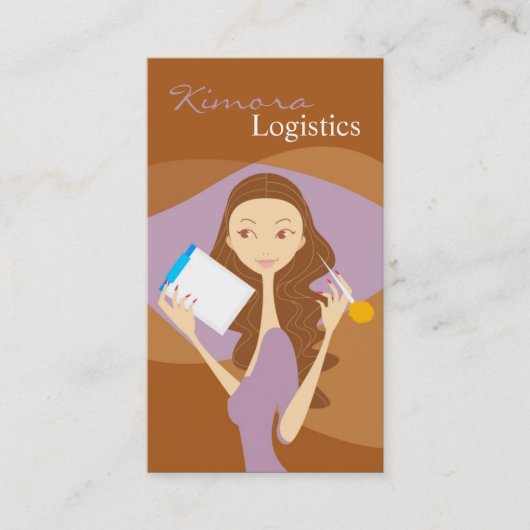 Logistikumfrage Fashion Vector Girl Business Card Visitenkarte (Vorderseite)