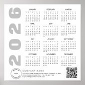 Logo 2026 Kalender QR-Code Firmenname Poster (Vorne)