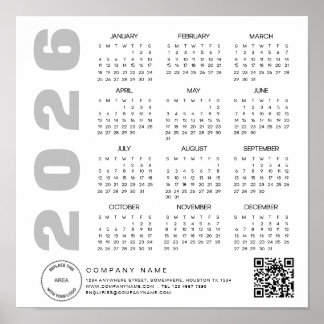 Logo 2026 Kalender QR-Code Firmenname Poster