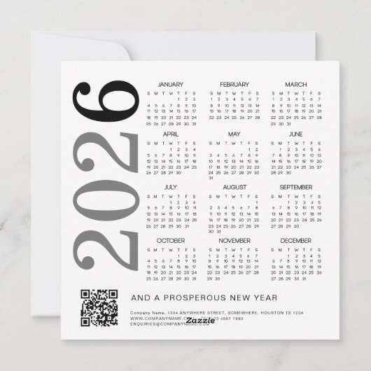 Logo 2026 Kalender QR Code Unternehmen Weihnachten (Rückseite)