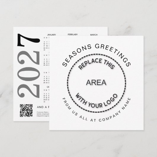 Logo 2027 Kalender QR Code Firmen Weihnachten (Vorne/Hinten)