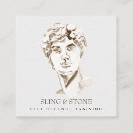 *~* Logo 3 QR - Mythologie Grieche Gott AP45 DAVID Quadratische Visitenkarte