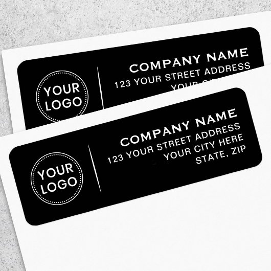 Logo 4 Zeilen schwarze Business-Rücksendeadresse