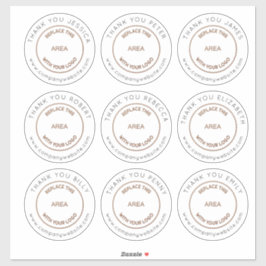 Logo 9 Großer individueller Name dank Mitarbeiter Aufkleber