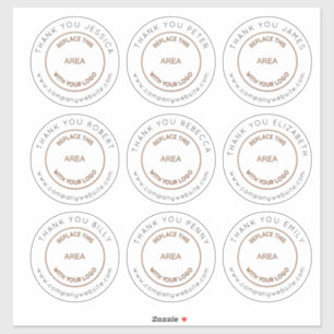 Logo 9 Großer individueller Name dank Mitarbeiter  Aufkleber