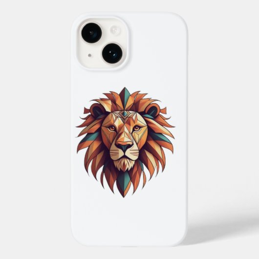 Logo-Abdeckung für Tribal Geometric Lion Case-Mate iPhone Hülle (Rückseite)