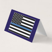 Logo-Abzeichen Polizei Blau-Line-Mitarbeiter Visitenkarten (Rückseite)