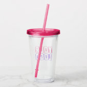 Logo Akryllischer Tumbler mit Strohrosa Acryltrinkbecher (Rückseite)