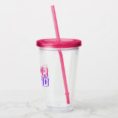Logo Akryllischer Tumbler mit Strohrosa Acryltrinkbecher (Links)