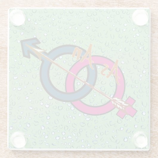 Logo "als Pfeil" Glasuntersetzer (Rückseite)