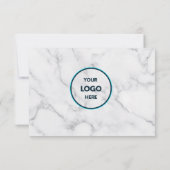 Logo an der Grenze zu Weißem Marmor Dankeskarte (Rückseite)