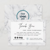 Logo an der Grenze zu Weißem Marmor Dankeskarte (Vorne/Hinten)
