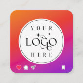 Logo and QR Code Instagram style Quadratische Visitenkarte (Vorderseite)