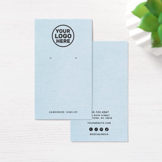 Logo-Anzeiger für hellblaue Ohrringe (Schreibtisch)