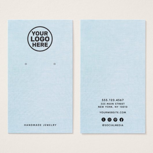 Logo-Anzeiger für hellblaue Ohrringe (Vorne & Hinten)