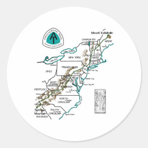 Logo-Appalachian-Trail-Wanderkarte Runder Aufkleber