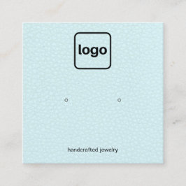 Logo Aqua Blue Leather Stuhlvorführung hinzufügen Quadratische Visitenkarte
