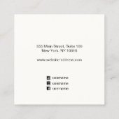 Logo Aqua Blue Leather Stuhlvorführung hinzufügen Quadratische Visitenkarte (Rückseite)