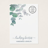 Logo-Aquarellenkarte Eukalyptus Ohrringe Anzeigeta (Vorderseite)