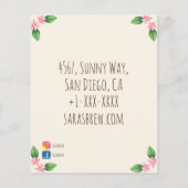 Logo Aquarellkaffee Tasse und Blume Café Flyer (Hinten)