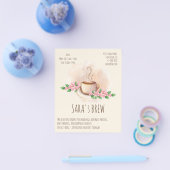 Logo Aquarellkaffee Tasse und Blume Café Flyer (Einzeln)