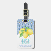 Logo "Aquarellon Lemon Mediterrane Tile" Gepäckanhänger (Vorderseite vertikal)