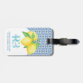 Logo "Aquarellon Lemon Mediterrane Tile" Gepäckanhänger (Rückseite horizontal)