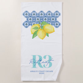 Logo "Aquarellon Lemon Mediterrane Tile" Strandtuch