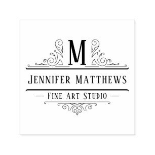 Logo "Art Deco Verziert Decorative Wirbel"   Permastempel