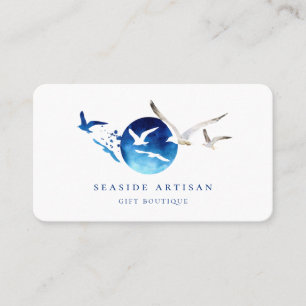 Logo "Artistic Seaside Watercolor Birds" Visitenkarte