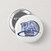LOGO-ARZT-ASSISTENT PAS BLAUER BUTTON (Vorne & Hinten)