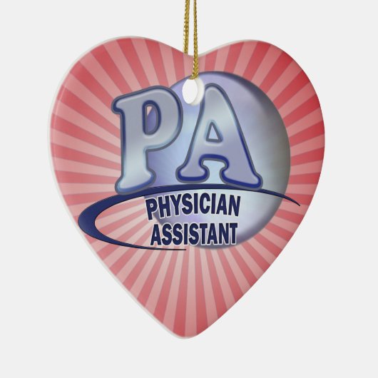 LOGO-ARZT-ASSISTENT PAS BLAUER KERAMIK ORNAMENT (Rechts)