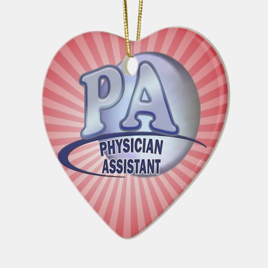 LOGO-ARZT-ASSISTENT PAS BLAUER KERAMIK ORNAMENT (Links)