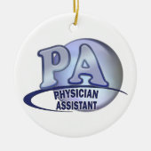 LOGO-ARZT-ASSISTENT PAS BLAUER KERAMIK ORNAMENT (Vorne)