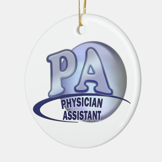 LOGO-ARZT-ASSISTENT PAS BLAUER KERAMIK ORNAMENT (Links)