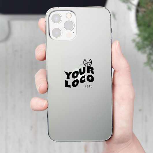 Logo auf Clear vinylplatz Business Phone Case Aufkleber