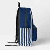 Logo auf dem Schiff mit blauem Streifen Bedruckter Rucksack (Links)